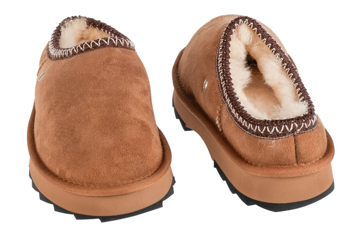 Emu Australia Sharky Scuff Chaussons En Suède Pour Femmes Marron