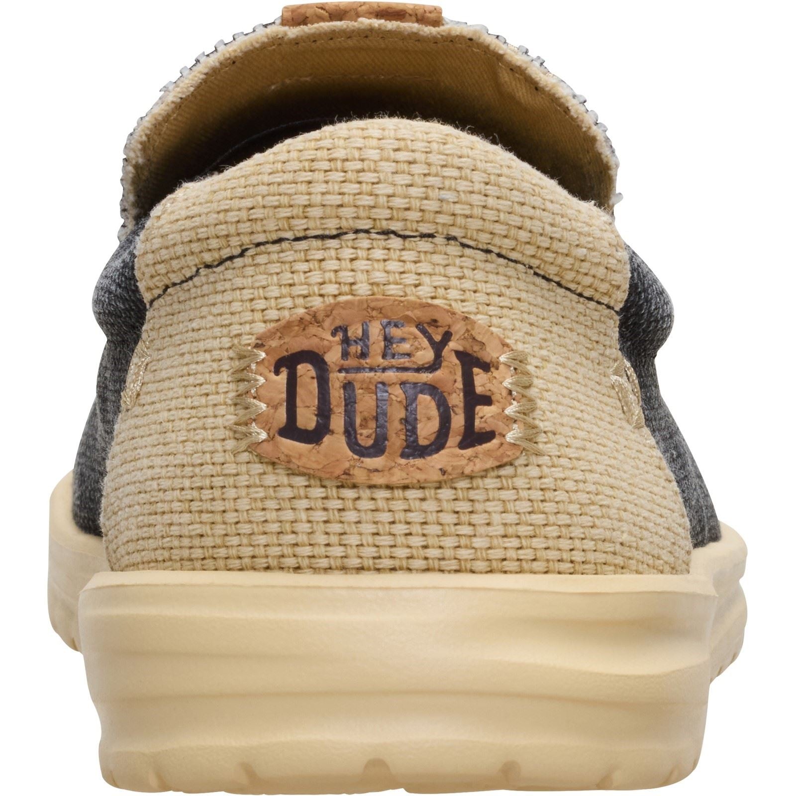 HEYDUDE Mikka Braided Mocassins Noirs/Beige Boulder En Textile Pour Hommes