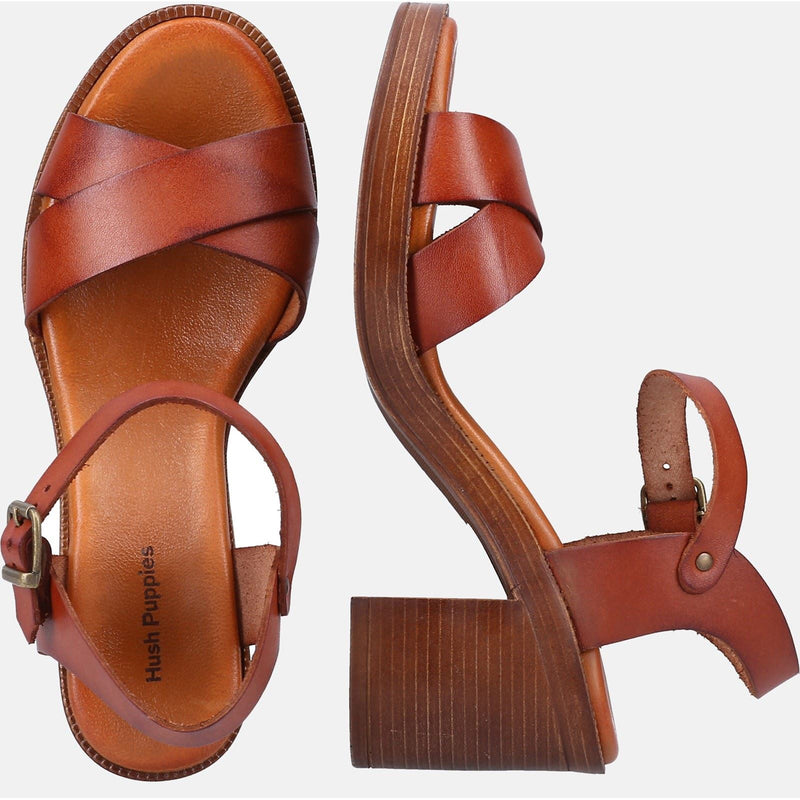 Hush Puppies Georgia Sandales En Cuir Pour Femme Couleur Tan