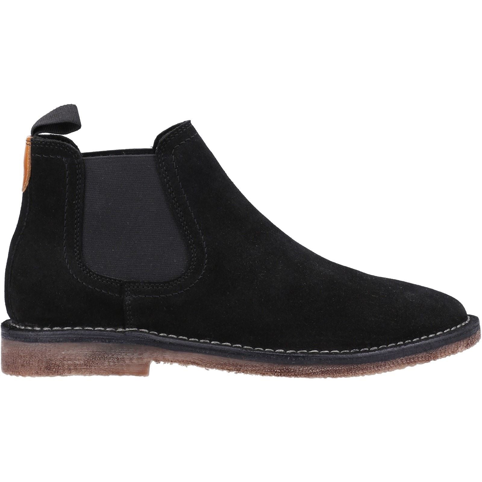 Hush Puppies Shaun Bottes Noires En Daim Pour Homme