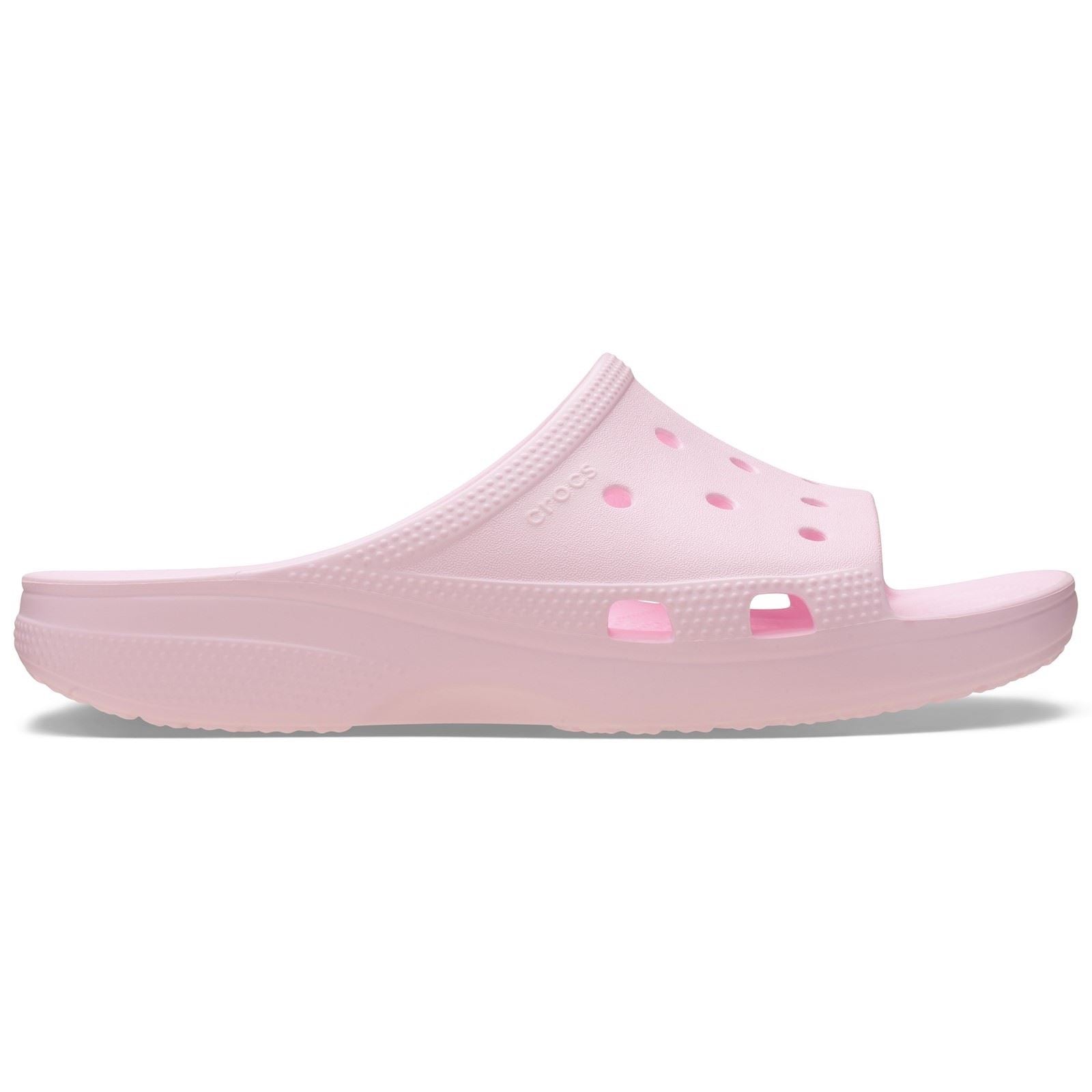 Crocs Classic Slide Claquettes En Lait Rose Pour Femmes En Thermoplastique