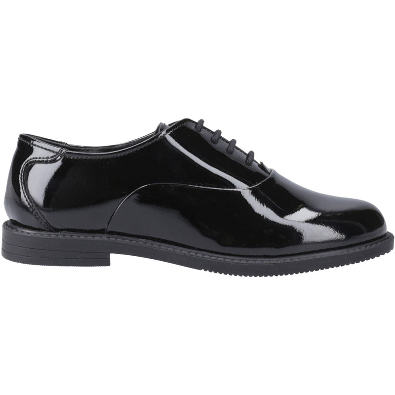 Hush Puppies Nellie Patent Chaussures Oxford Noires En Cuir Pour Filles