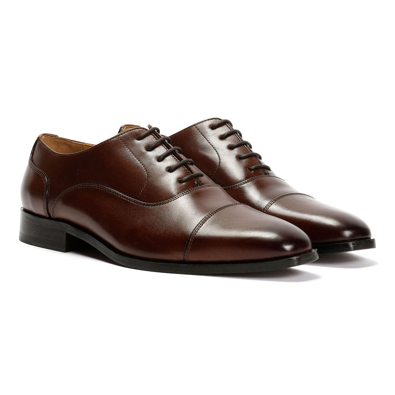 Chapman & Moore Toe Cap Oxford Chaussures En Cuir Pour Hommes Brunes À Lacets