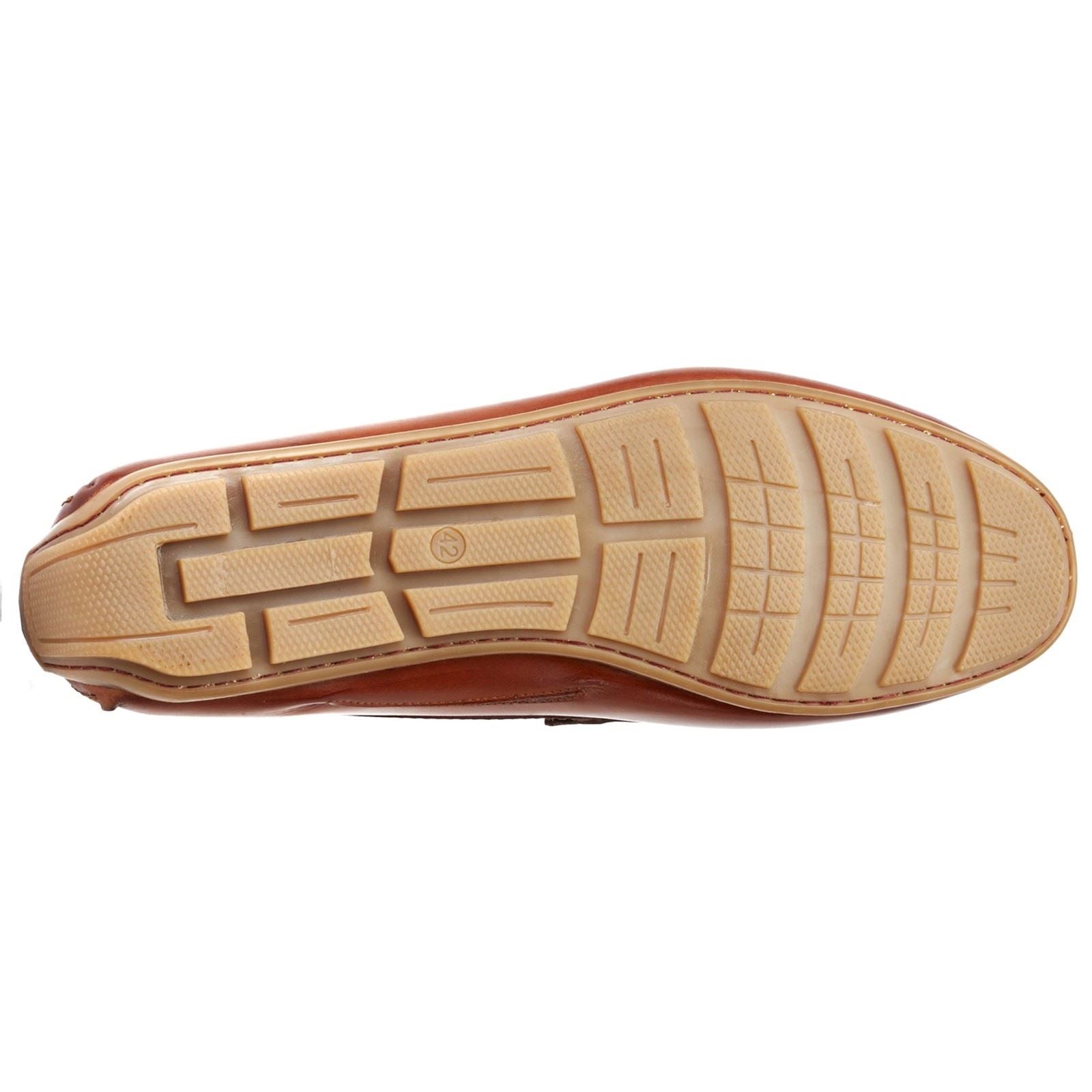 Base London Collins Driver Mocassins En Cuir Pour Hommes Couleur Cuir Brûlé