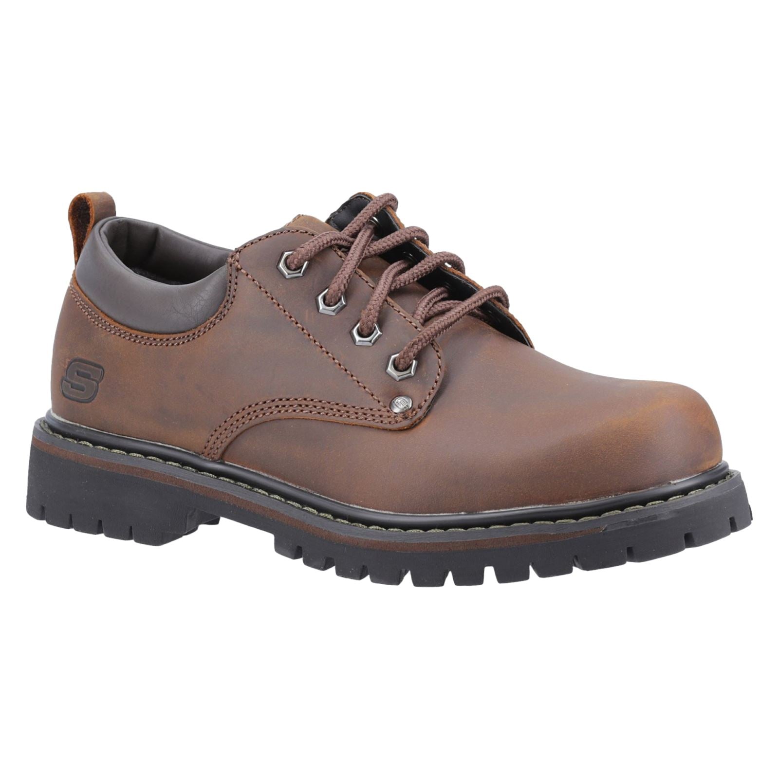 Skechers Tom Cats Chaussures À Lacets Pour Homme En Cuir Marron Foncé