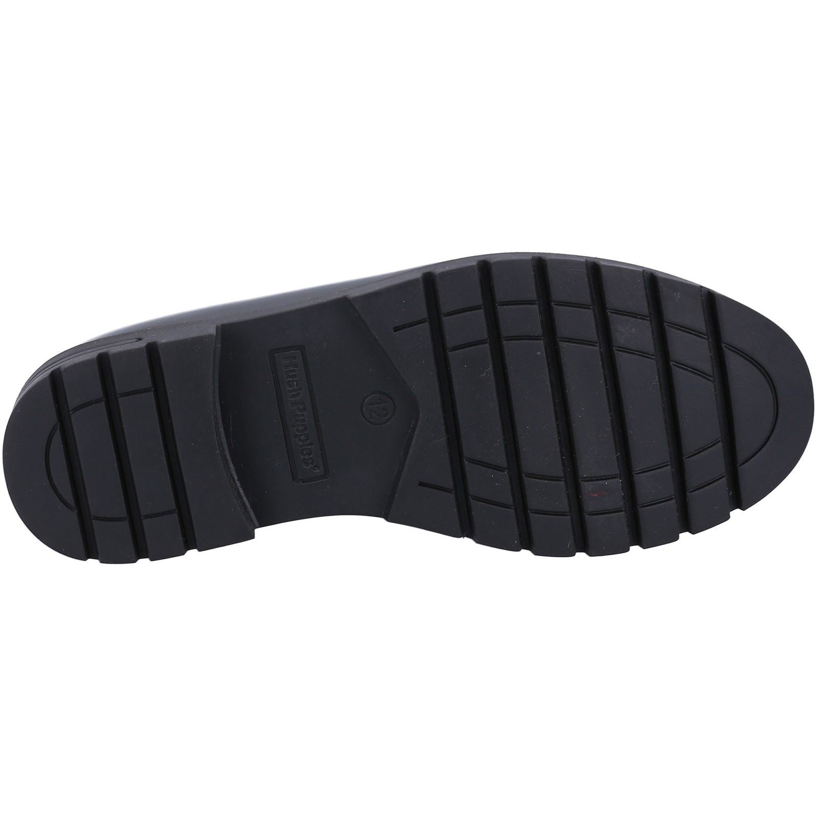 Hush Puppies Hazel Patent SNR Chaussures Plates Noires Pour Filles En Cuir
