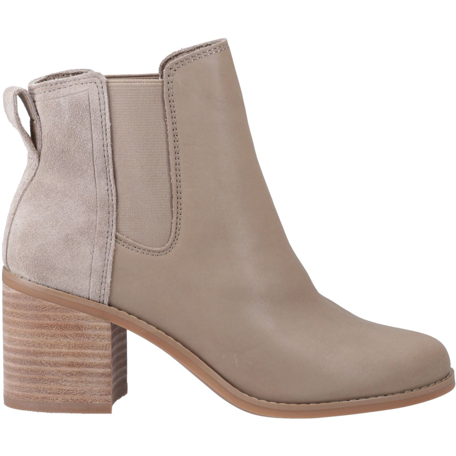 TOMS Evelyn Bottes Naturelles En Cuir Pour Femme