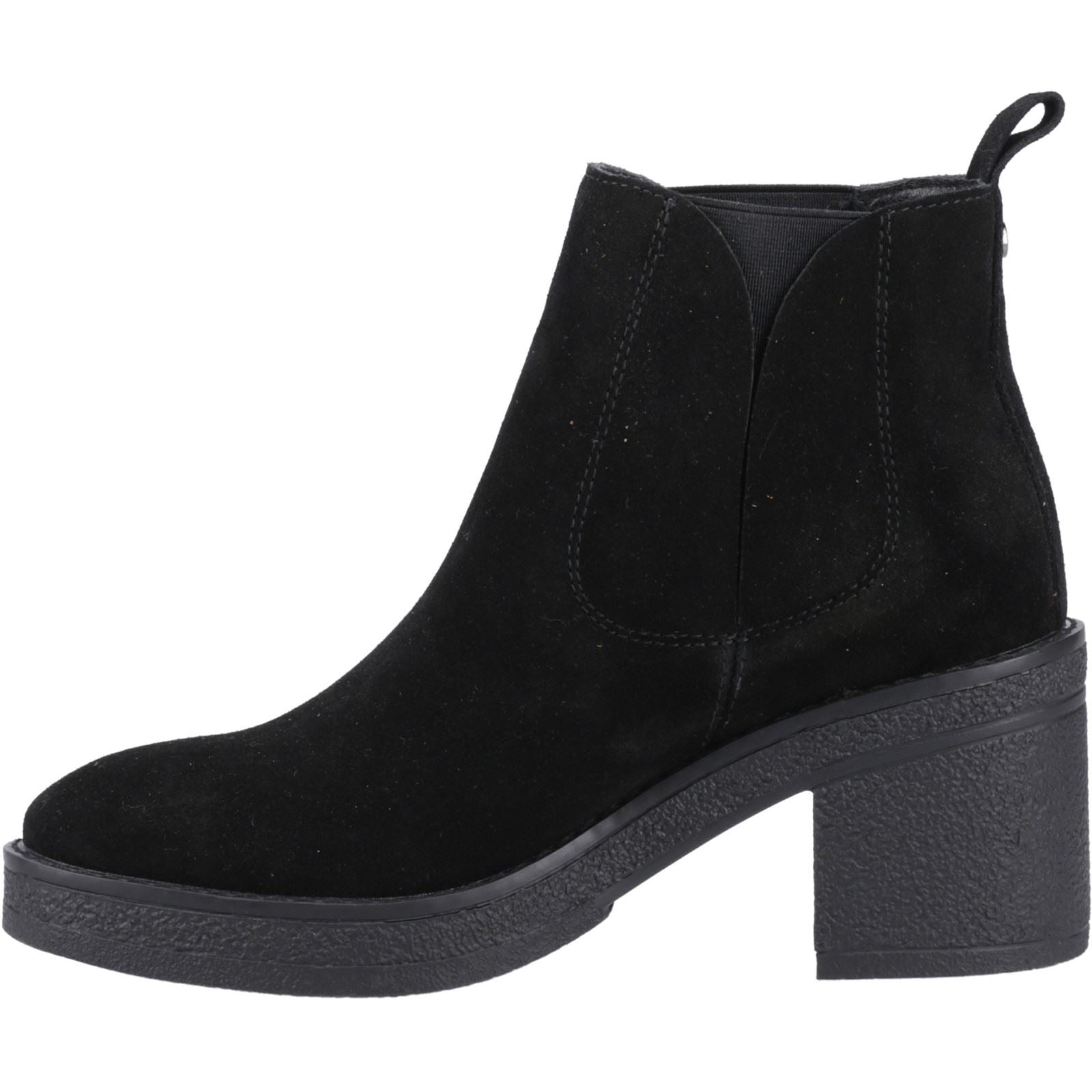 Hush Puppies Felicia Femmes Suédoises Bottines Chelsea À Talons Noires