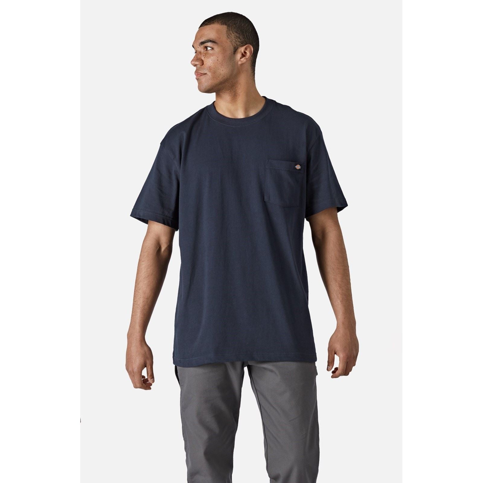 Dickies Short Sleeve T-Shirts Bleus En Coton Pour Hommes