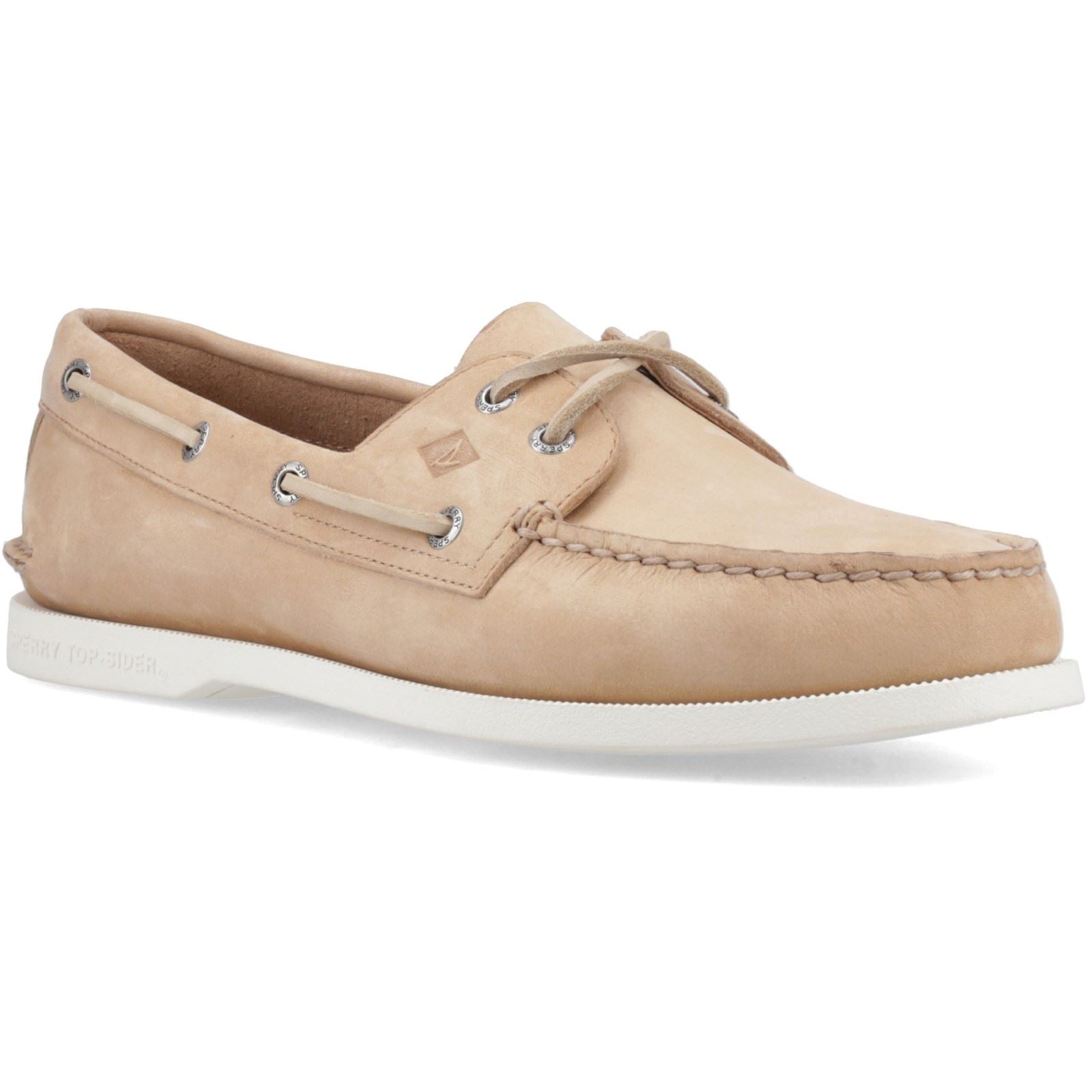 Sperry Authentic 2 Eye Boat Chaussures De Bateau Multi En Lin Pour Hommes En Cuir