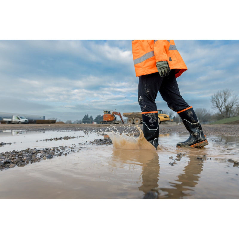 Muck Boots Grit S5 Bottes En Caoutchouc Pour Femme Noir/Orange