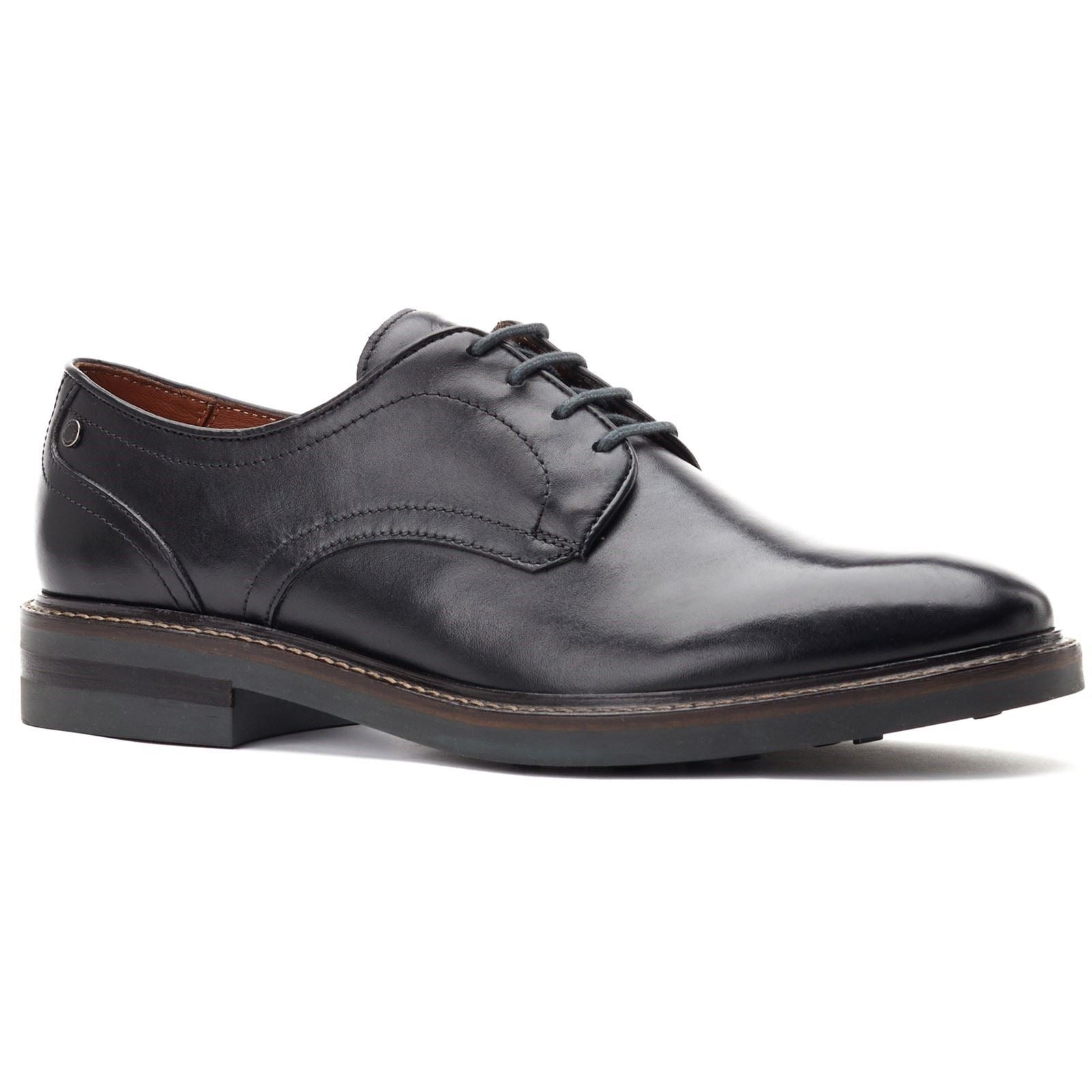 Base London Mawley Chaussures Oxford En Cuir Pour Hommes Noires