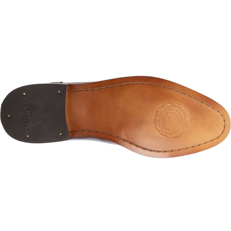 Base London Cast Washed Chaussures Richelieu En Cuir Rouge Foncé Pour Hommes