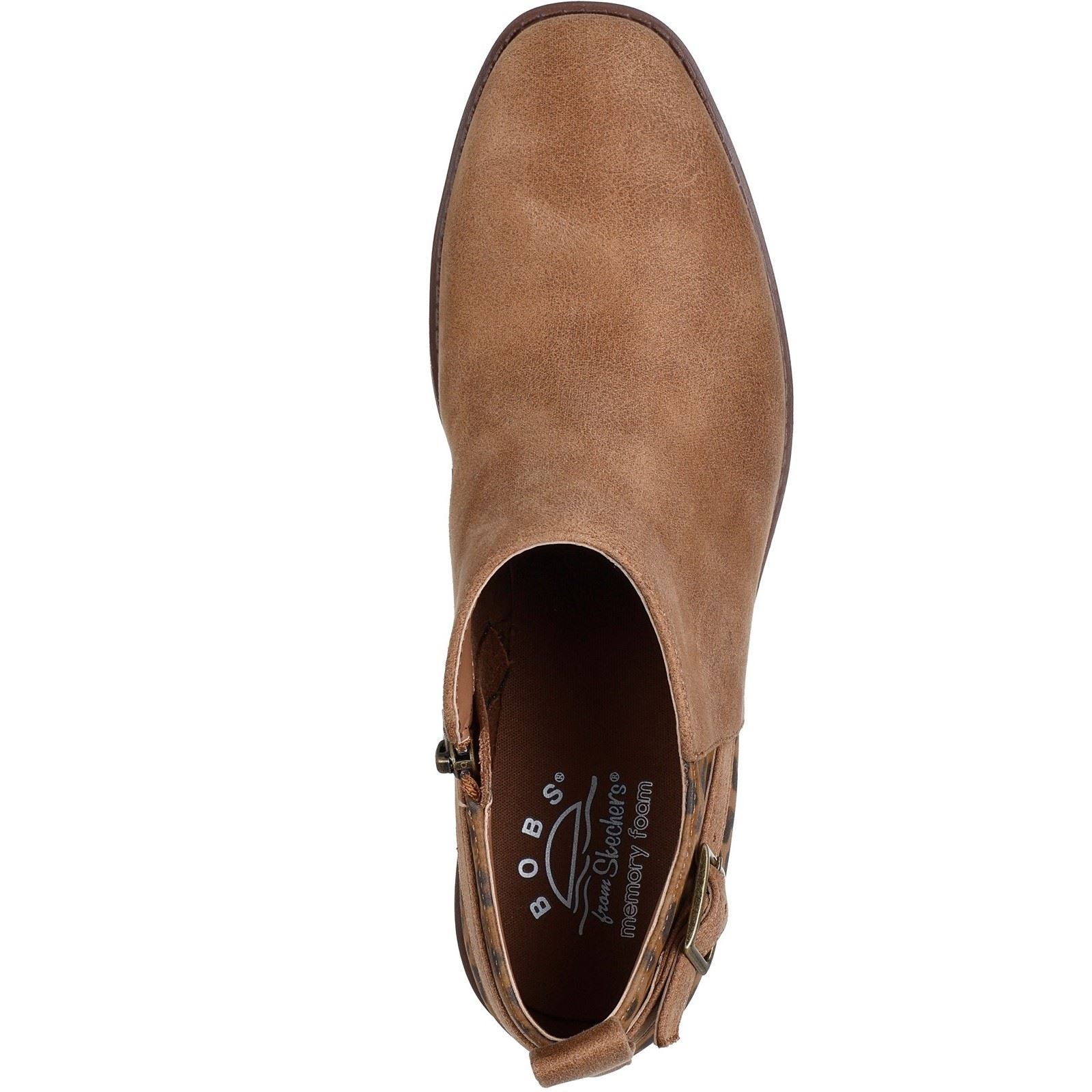 Skechers BOBS Wander Luxe Bottes Chelsea À Talons En Châtaignier Pour Femmes