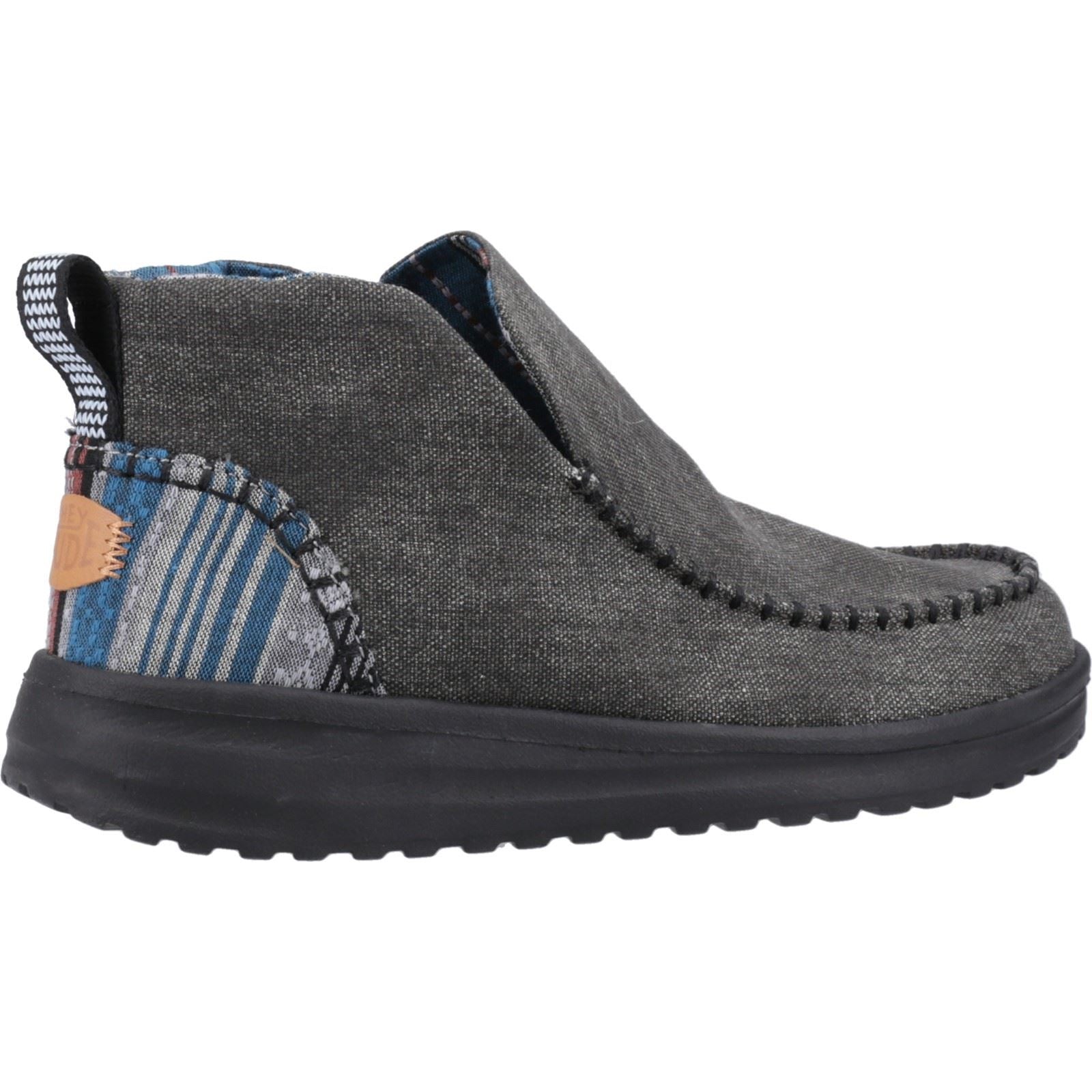 HEYDUDE Denny Bottes Noires En Coton Pour Femmes