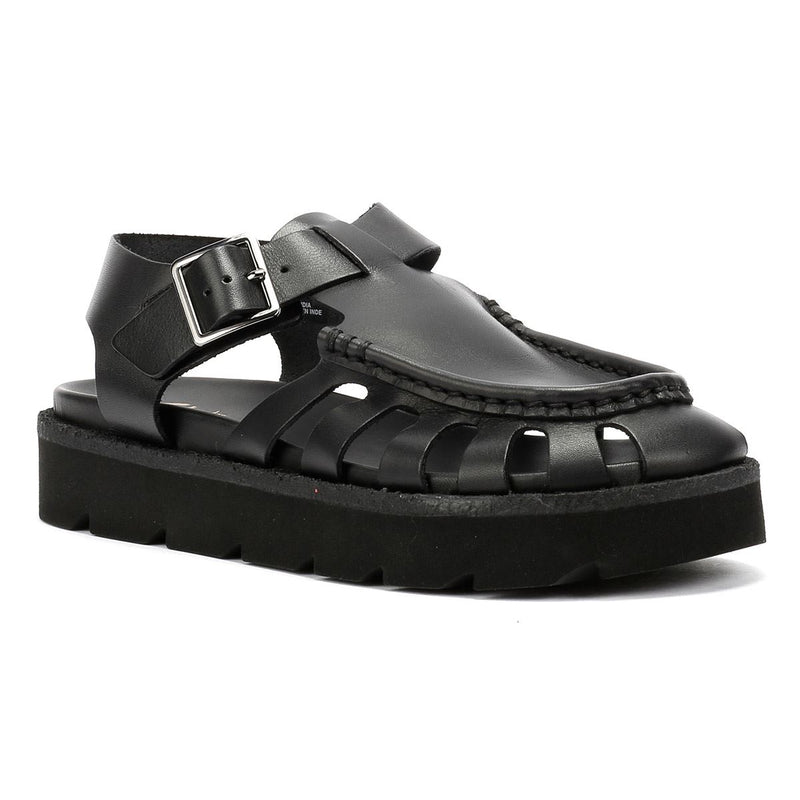 Clarks Originals Meadow Buckle Sandales Noires Pour Femmes En Cuir