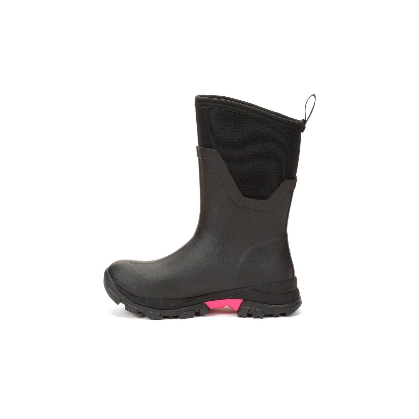 Muck Boots Arctic Ice Mid AGAT Bottes En Caoutchouc Noir/Rose Vif