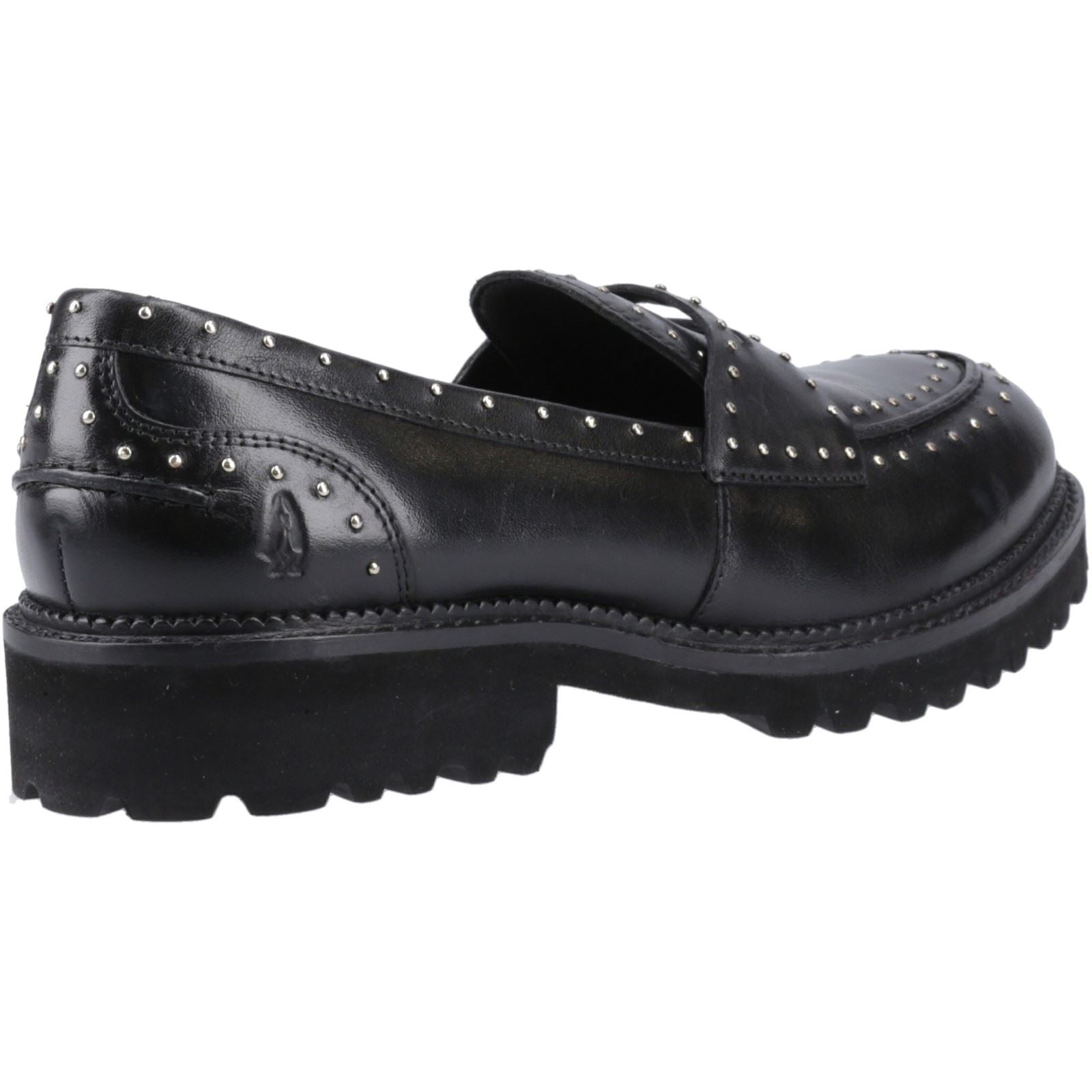 Hush Puppies Genie Mocassins En Cuir Noirs Pour Femmes