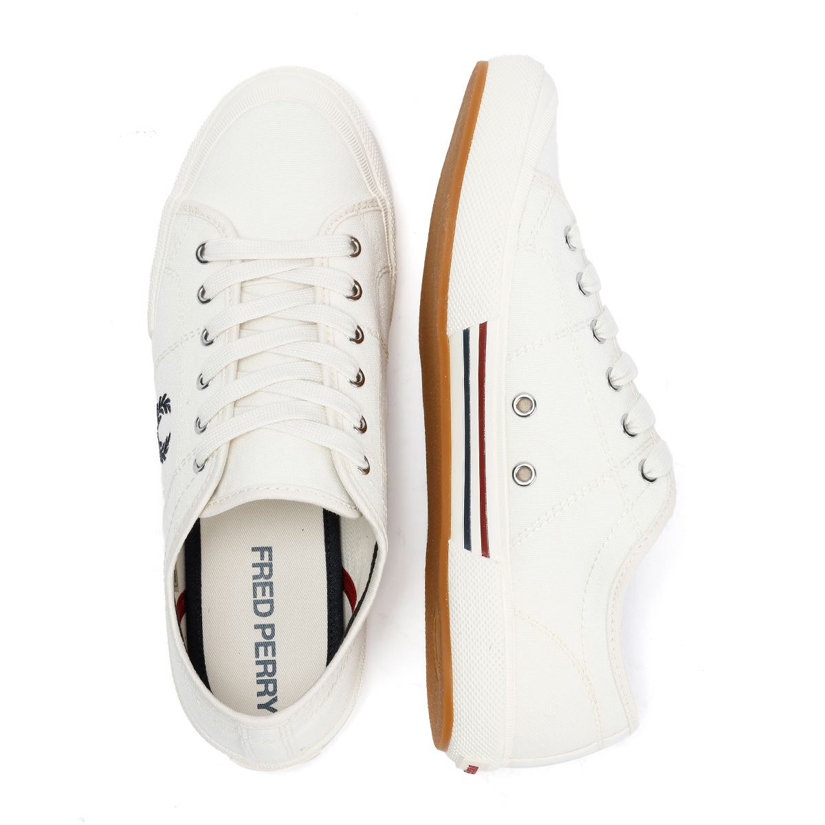 Fred Perry B708 Vintage Tennis Baskets Blanches En Toile Pour Homme