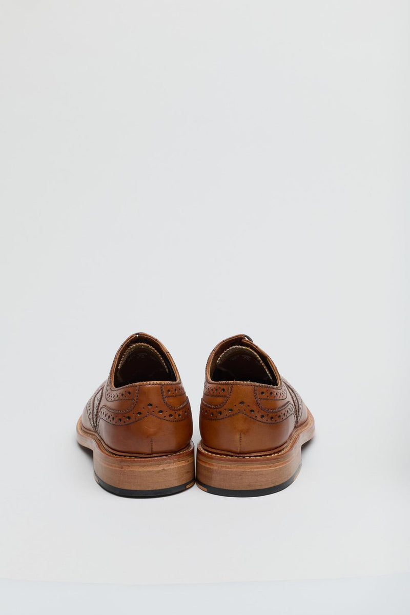 Ben Sherman Sugarman Brogue Chaussures En Cuir Marron À Lacets Pour Homme