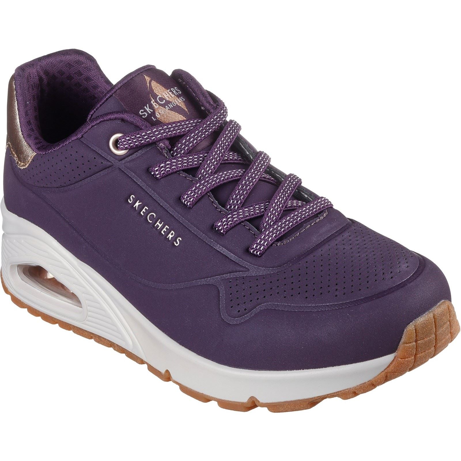 Skechers Uno Shimmer Away Baskets Synthétiques Pour Femmes De Couleur Violet Foncé