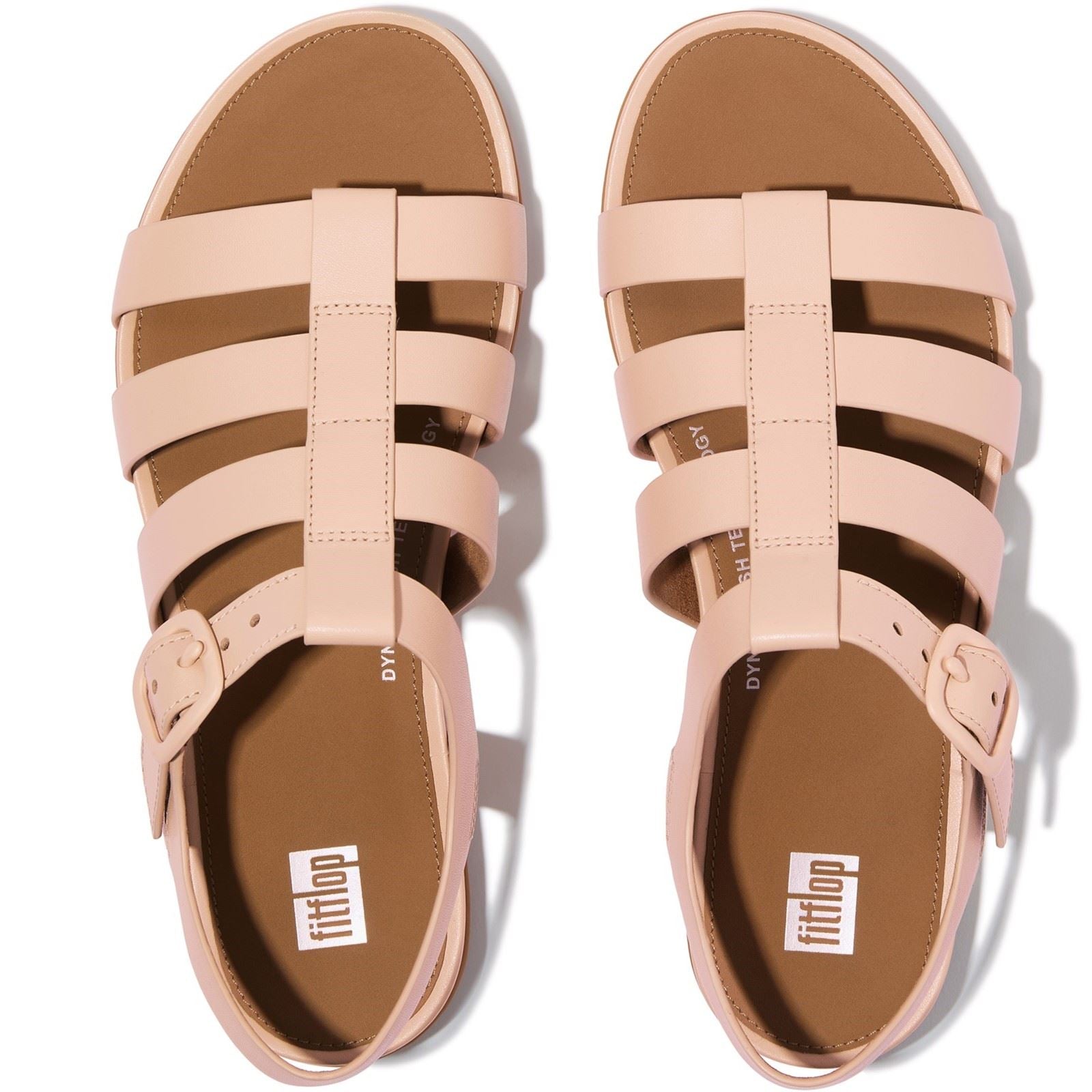 Fitflop Gracie Fisherman Sandales En Cuir Pour Femmes Sable Beige