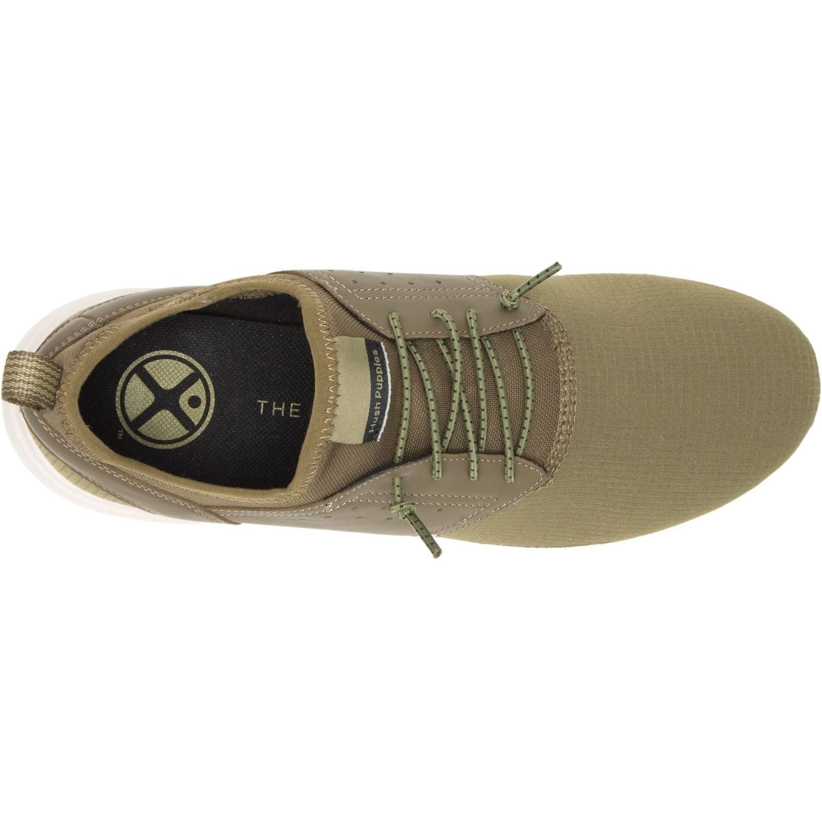 Hush Puppies Elevate Baskets En Cuir Pour Homme De Couleur Olive
