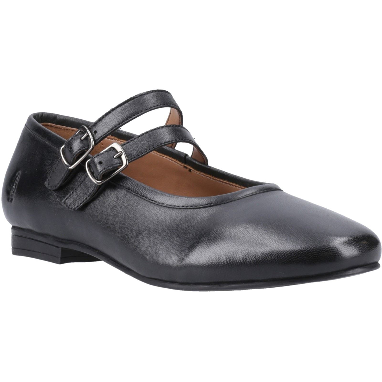 Hush Puppies Nancy Mary Jane Chaussures En Cuir Noir Pour Femme