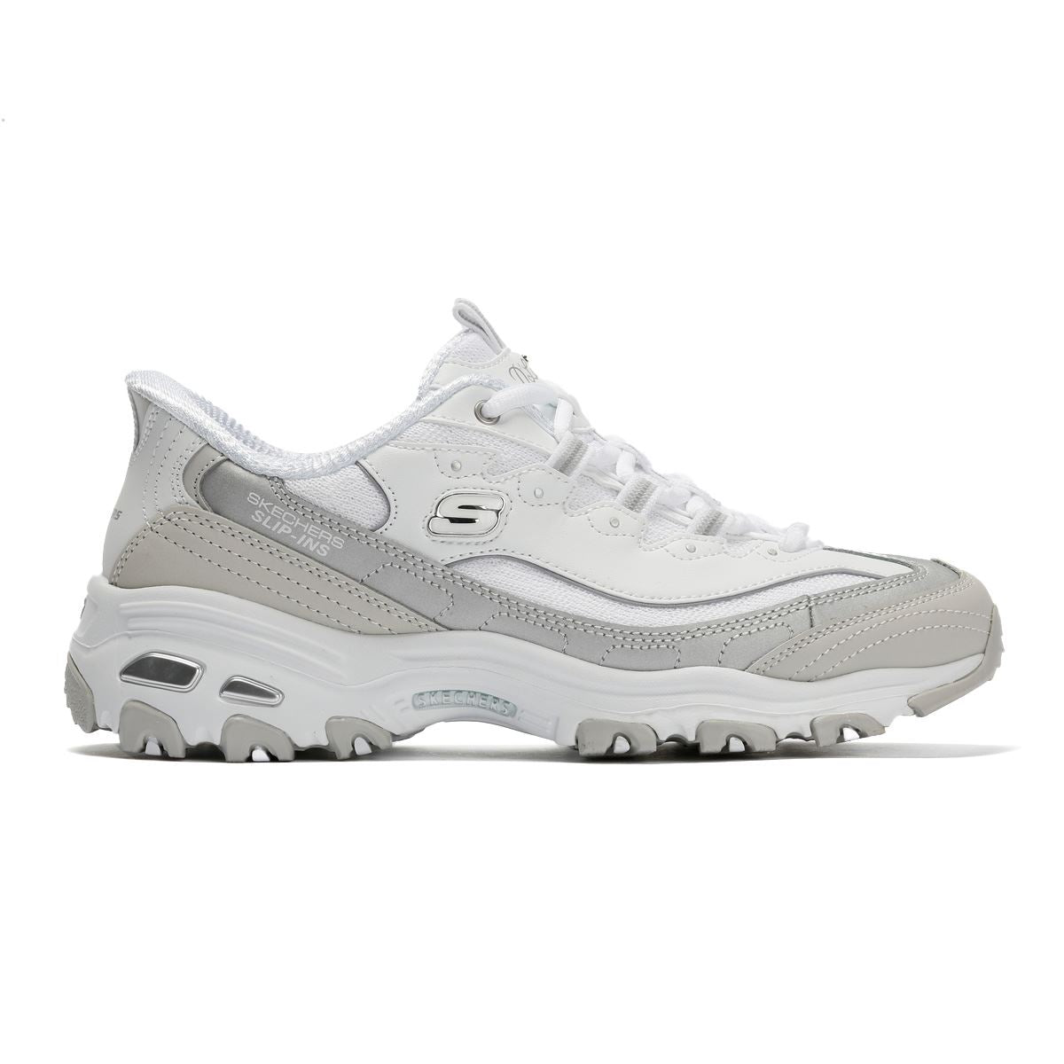 Skechers Slip-Ins D'Lites Smooth Baskets Blanches Pour Femmes