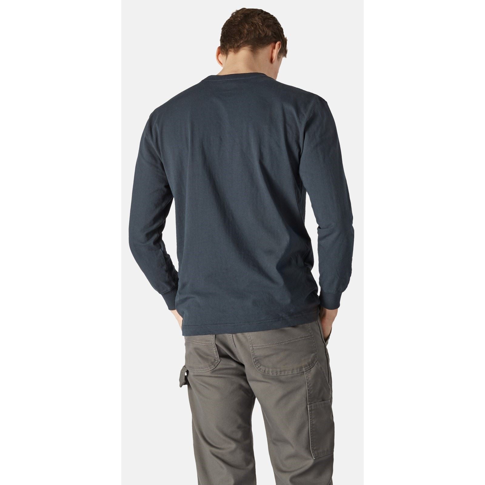 Dickies Pocket Long Sleeve T-Shirt Pour Hommes En Coton Bleu
