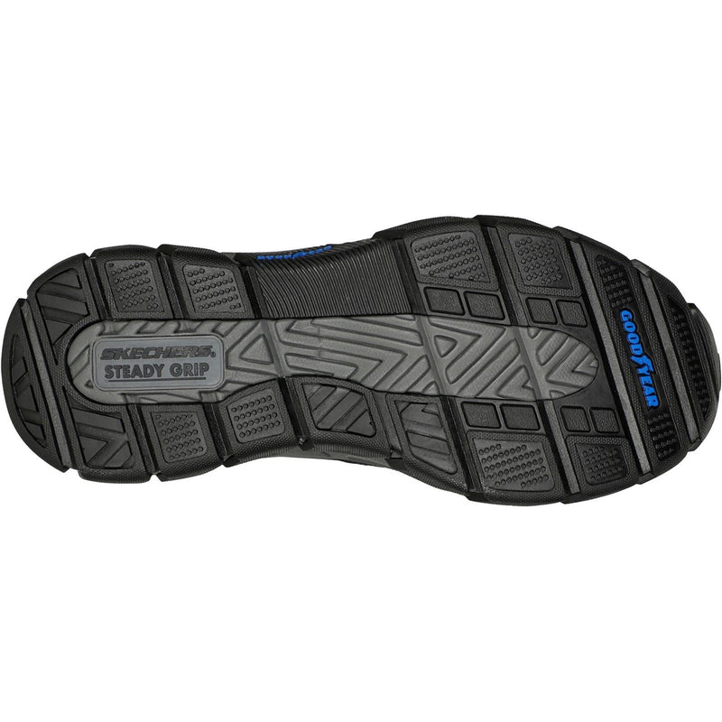 Skechers Respected Elgin Chaussures Mocassins Noires En Cuir Pour Hommes