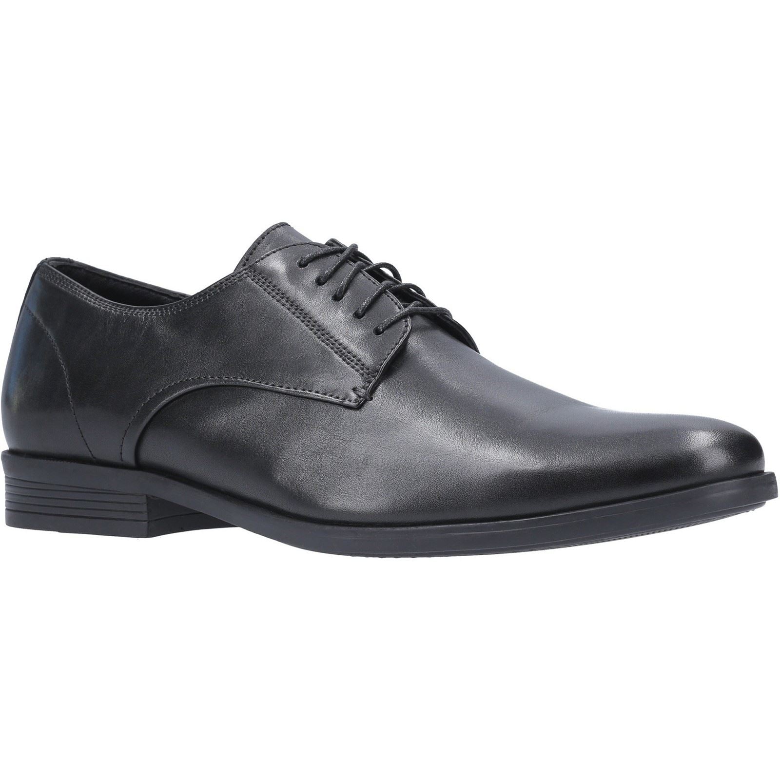 Hush Puppies Oscar Clean Toe Chaussures En Cuir Noir À Lacets Pour Hommes