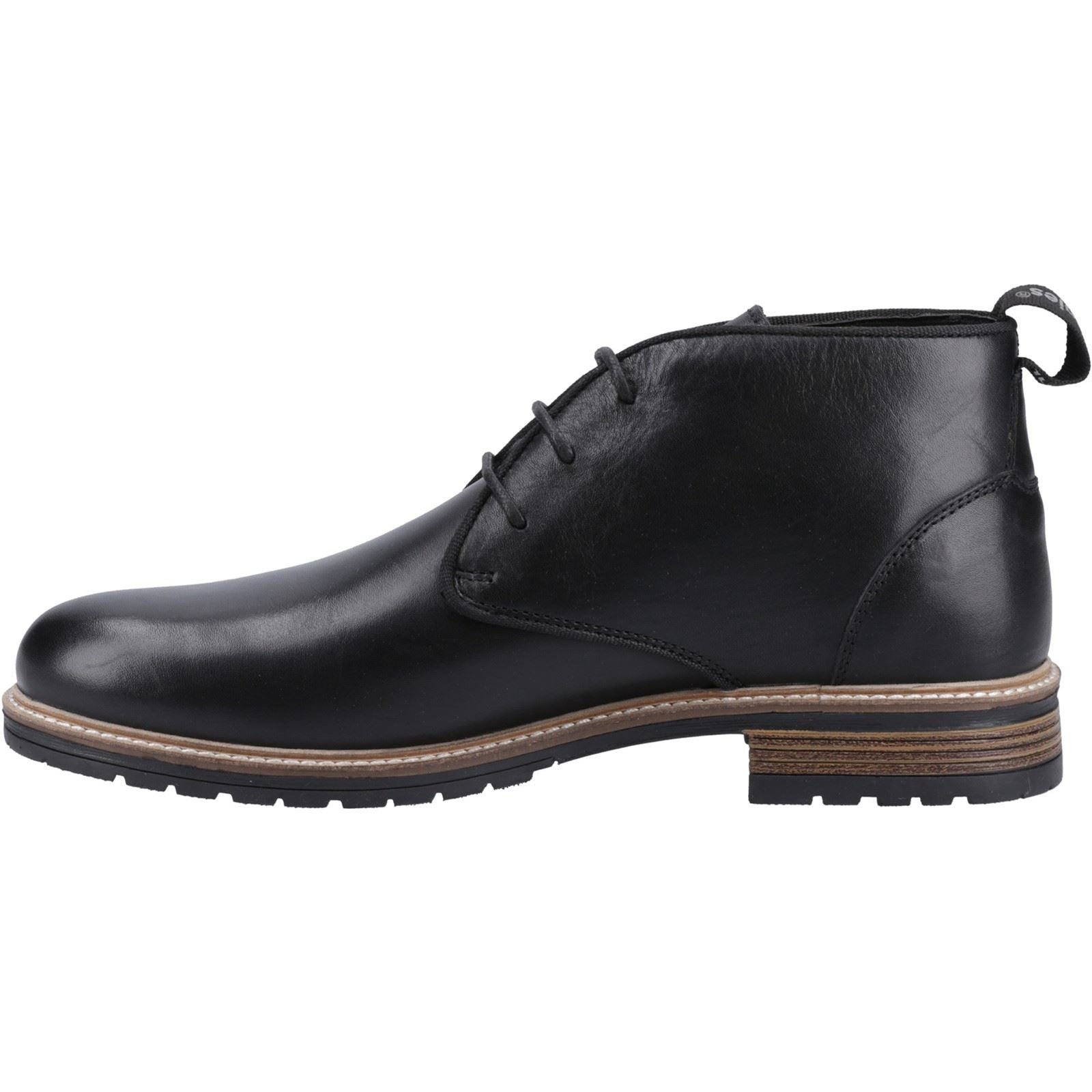 Hush Puppies Ricky Bottes Noires Pour Hommes En Cuir À La Cheville