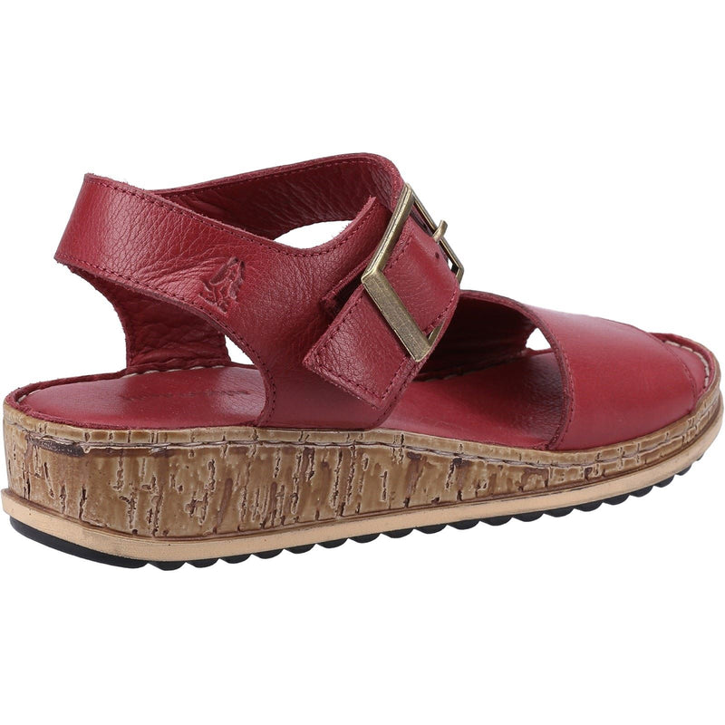 Hush Puppies Ellie Sandales Bordeaux En Cuir Pour Femmes