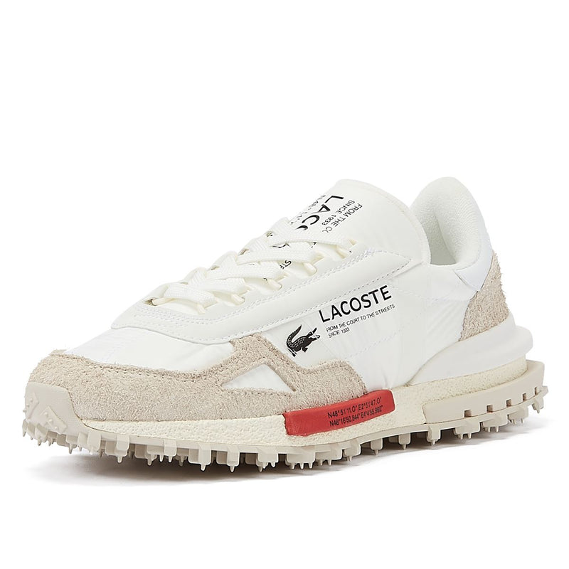 Lacoste Baskets De Sport Blanches/Rouges Pour Hommes Elite Active