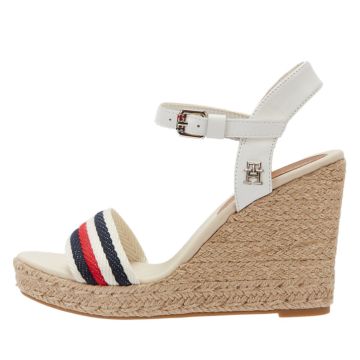 Tommy Hilfiger Corporate Wedge Ecru Sandales blanches pour femmes