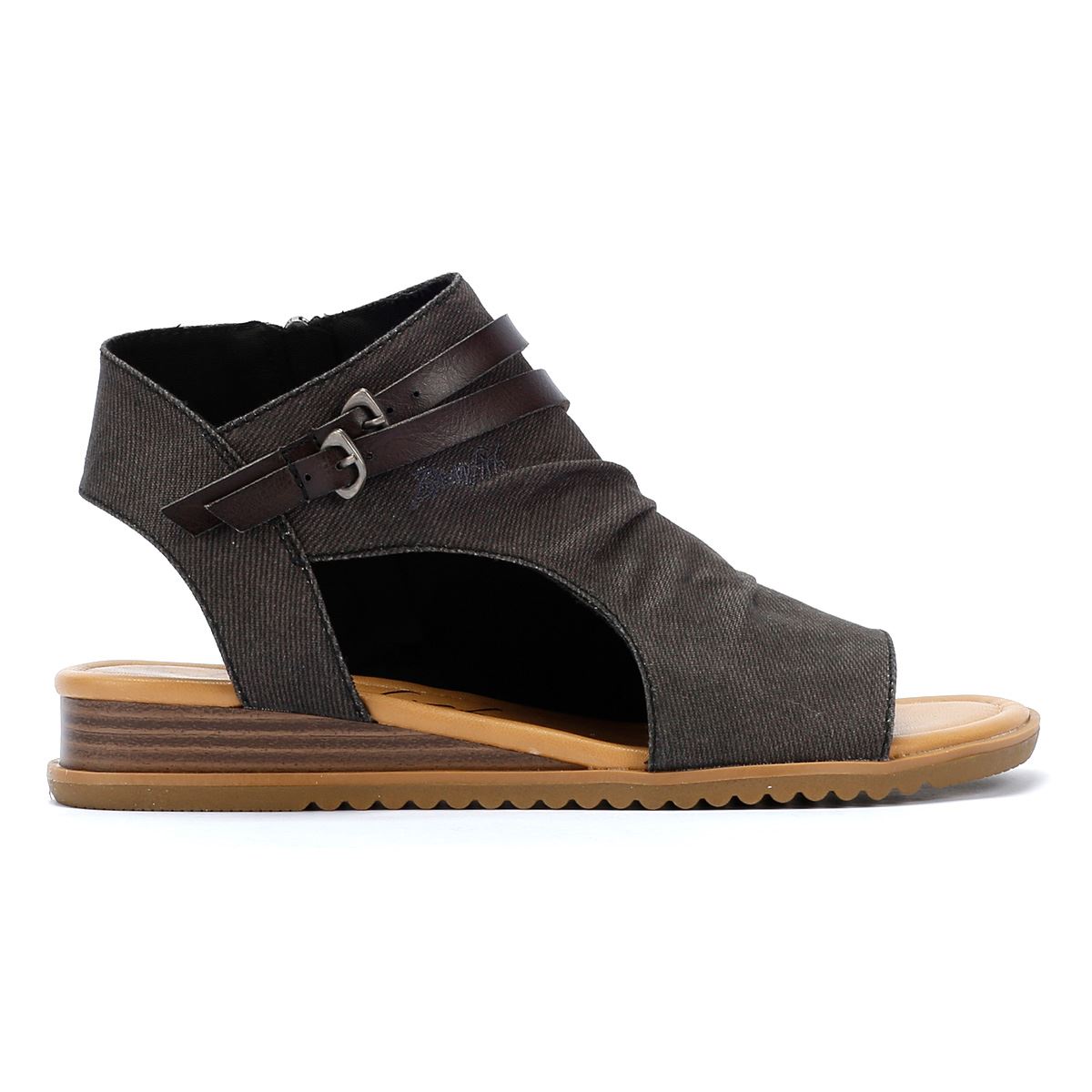 Blowfish Malibu Butterfly Denim Sandales En Denim Noir Pour Femmes
