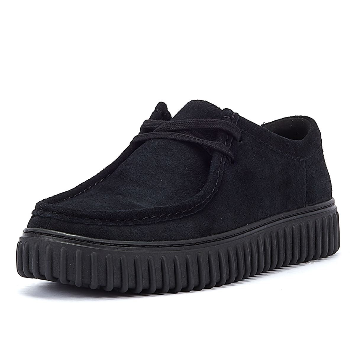 Clarks Main Torhill Lo Chaussures À Lacets En Daim Noir Pour Hommes