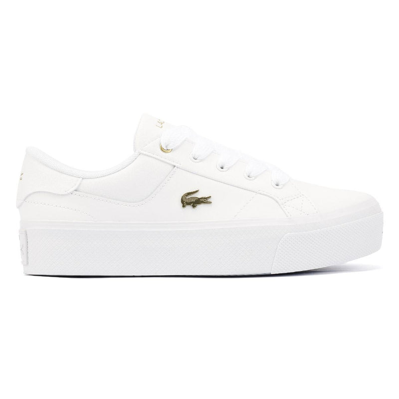 Lacoste Ziane Platform Baskets Blanches En Cuir Pour Femmes