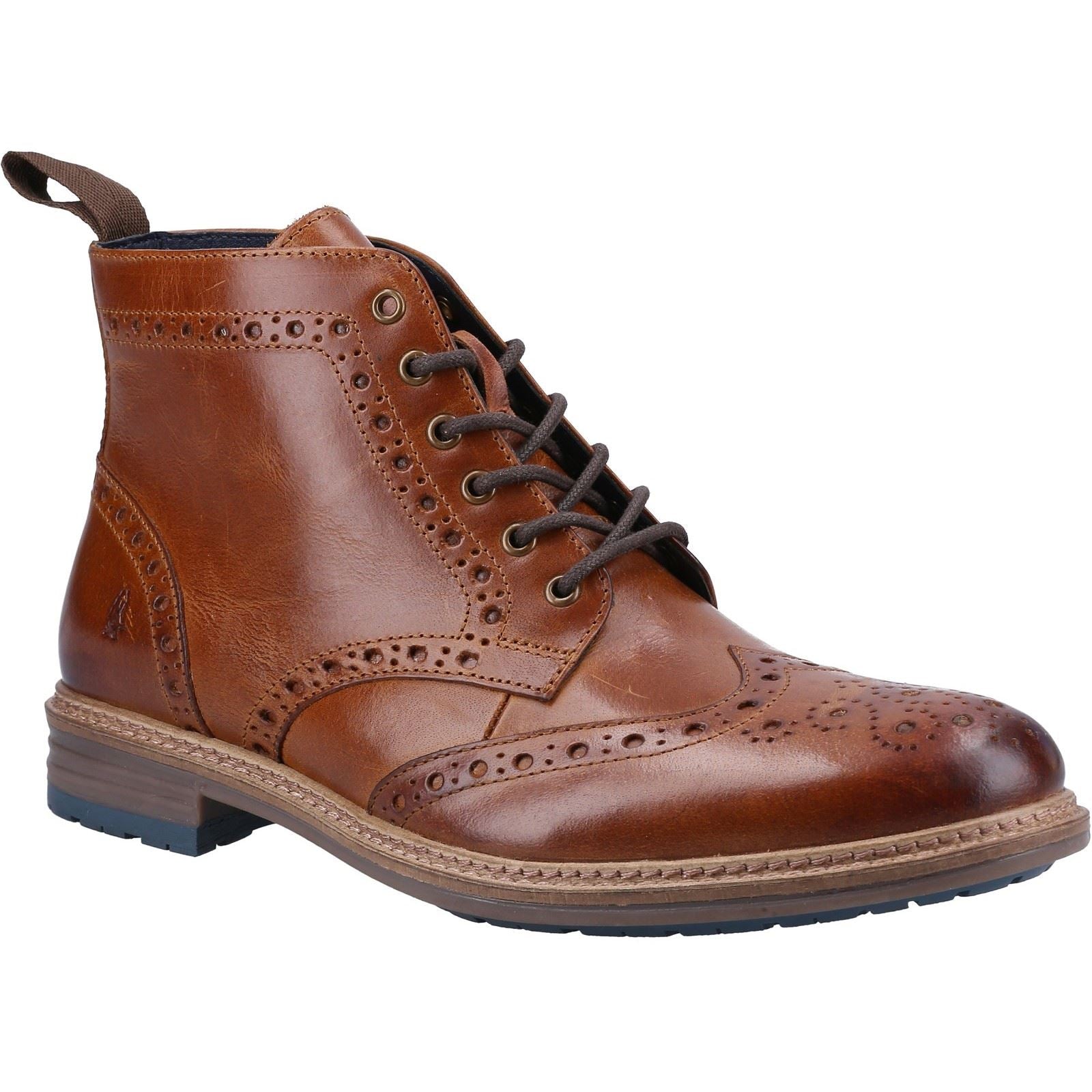 Hush Puppies Joshua Bottes En Cuir Pour Homme Marron Clair