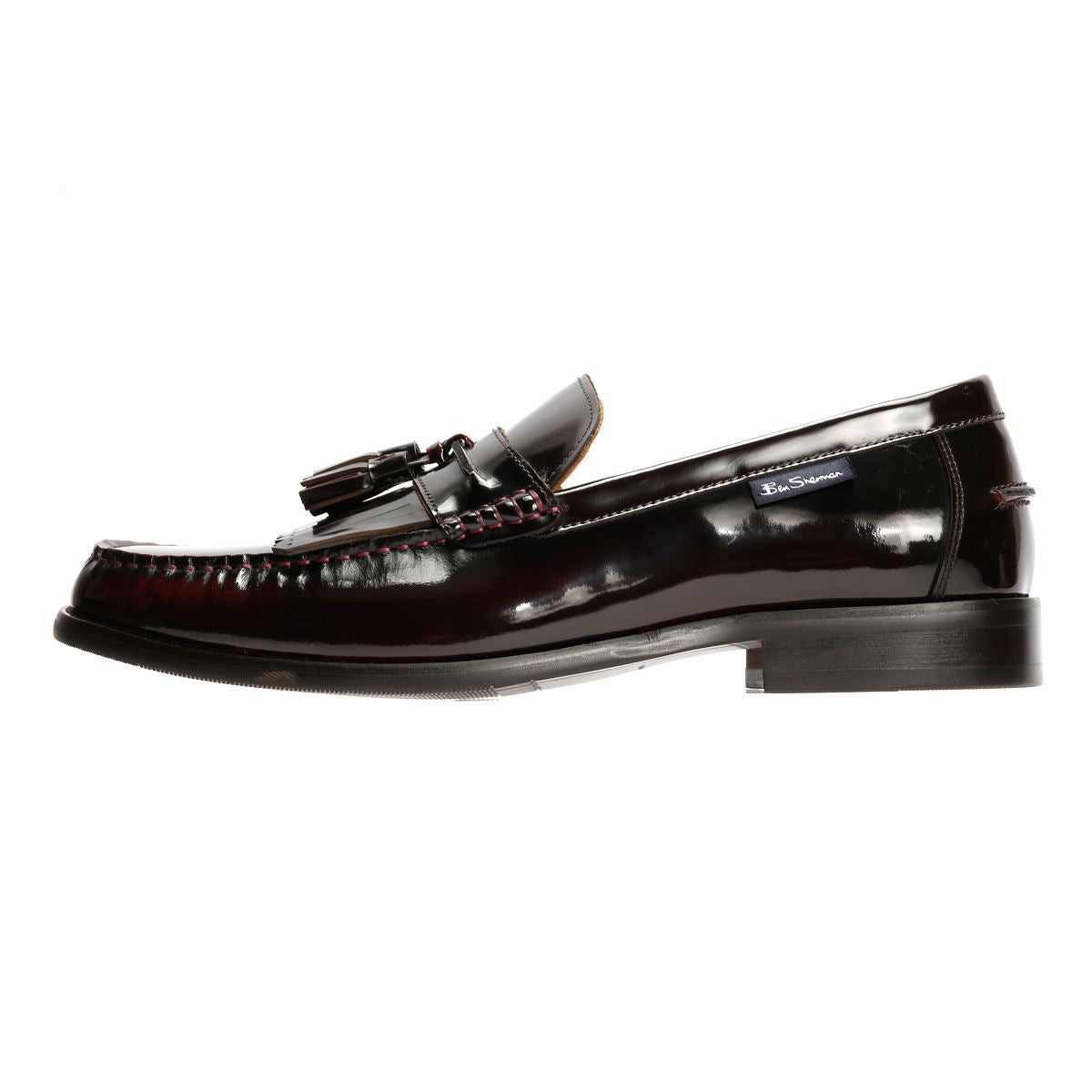 Ben Sherman Buster Mocassins Rouges En Cuir Pour Hommes