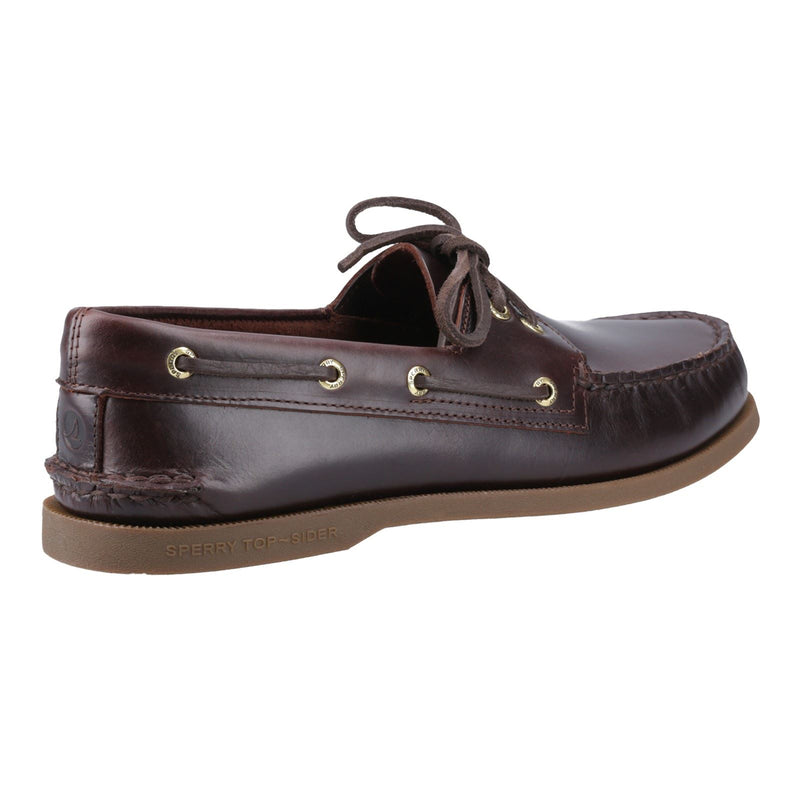 Sperry Authentic 2 Eye Chaussures Bateau Pour Hommes En Cuir Couleur Amaretto