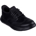 Skechers Garza Sully Chaussures En Cuir Noir À Lacets Pour Hommes