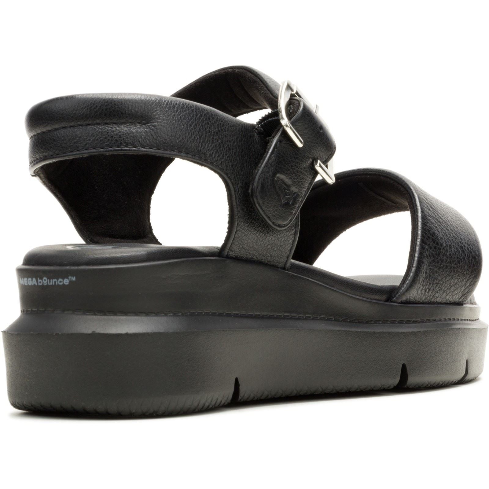 Hush Puppies Uplift Sandales Noires Pour Femmes En Cuir
