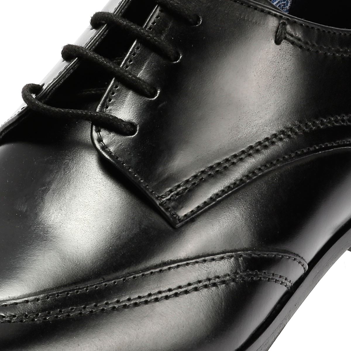 Ben Sherman Kingston Derby Chaussures Noires En Cuir Pour Homme À Lacets