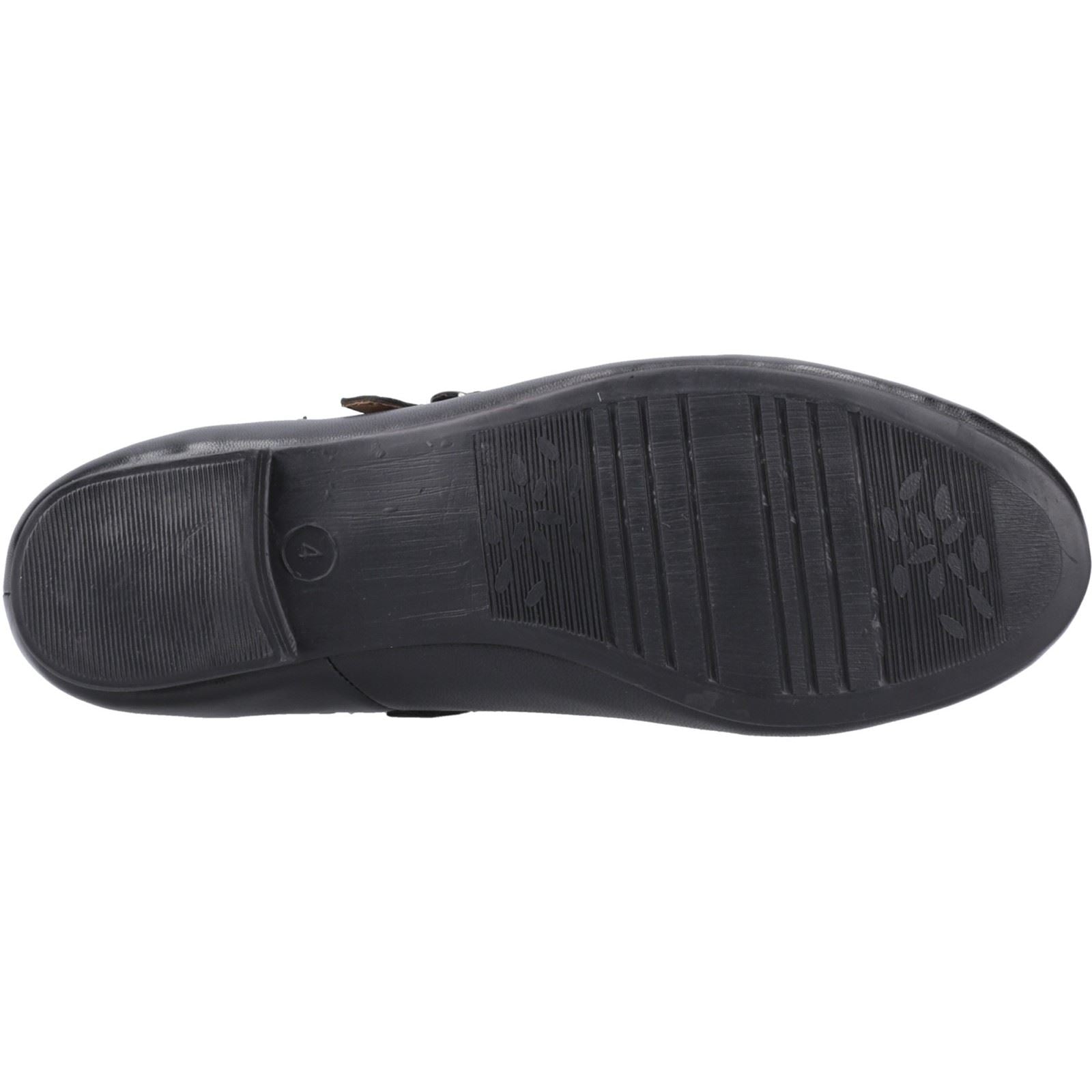 Hush Puppies Nancy Mary Jane Chaussures En Cuir Noir Pour Femme