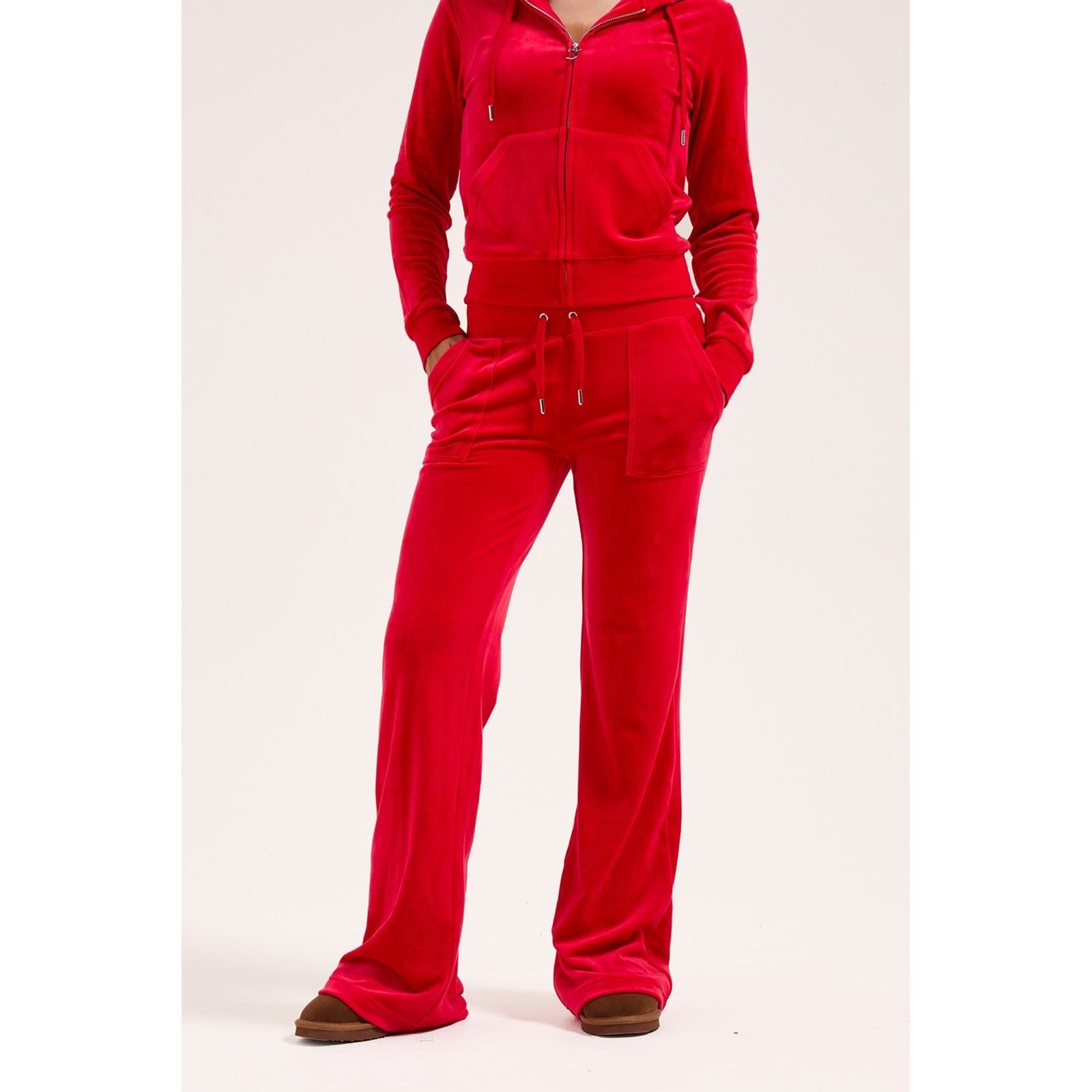 Juicy Couture Del Ray Pant Pantalons De Survêtement Rouges En Polyester Pour Femmes