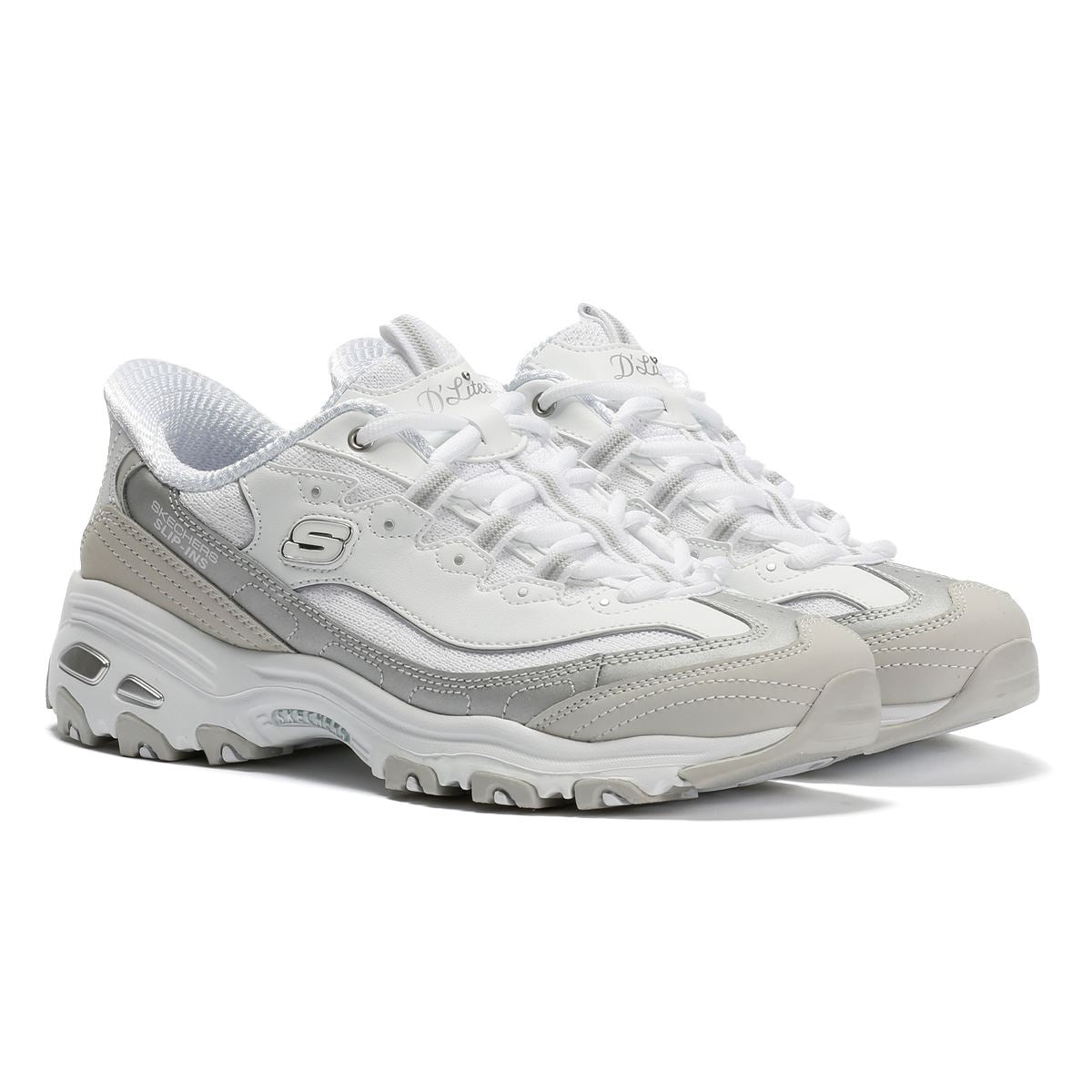 Skechers Slip-Ins D'Lites Smooth Baskets Blanches Pour Femmes