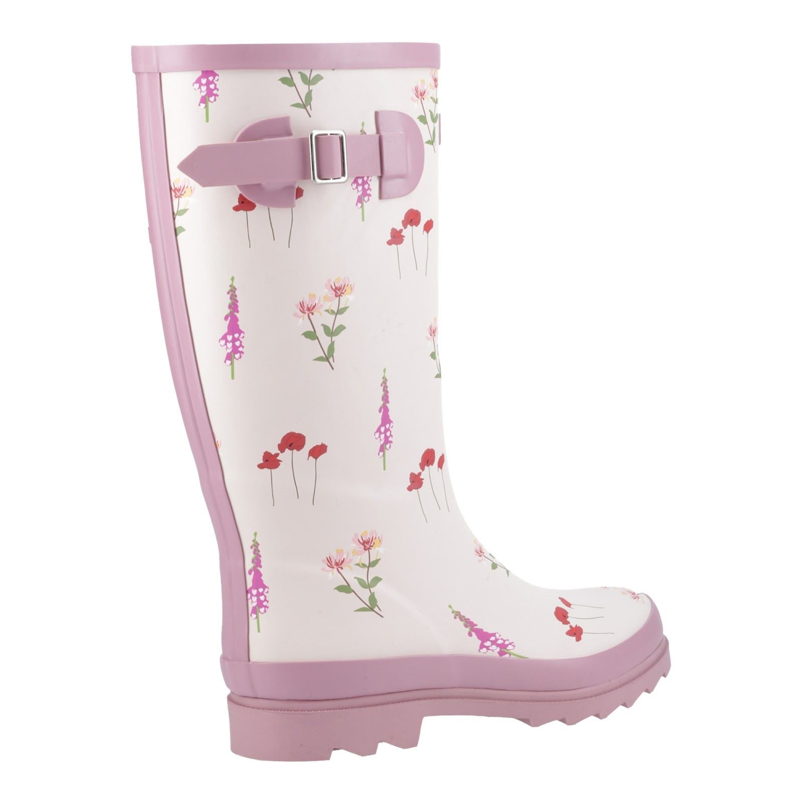 Cotswold Wildflower Tall Bottes En Caoutchouc Pour Femmes En Rose