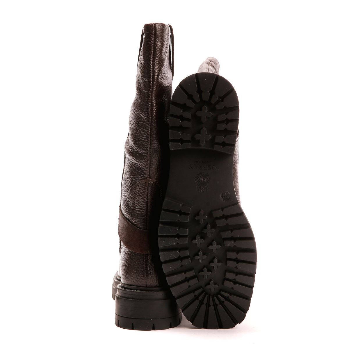 Osprey London The Gabarron Bottes En Cuir Pour Femmes Marron